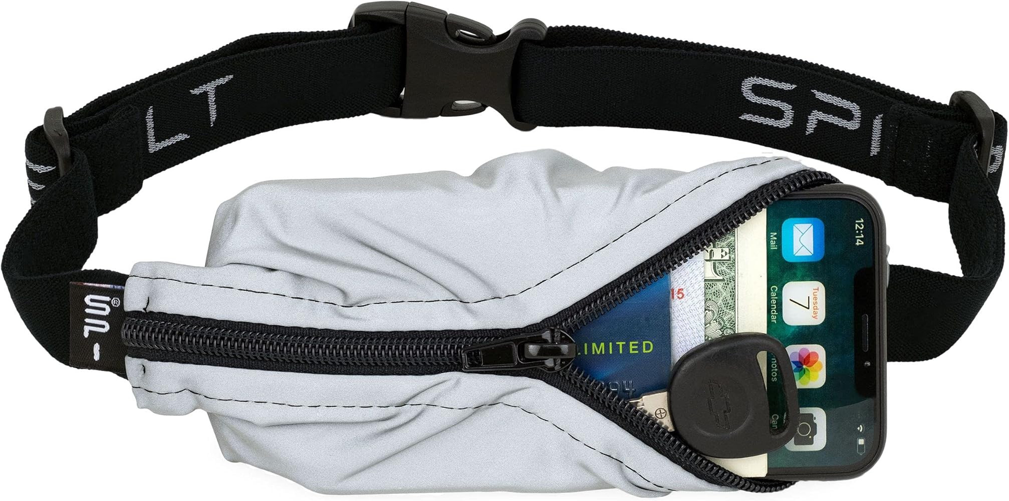 SPIbelt Large Pocket Running Belt for Adults, Expandable Pocket, Adjustable Waist, No Bounce, Bla... | Amazon (US)