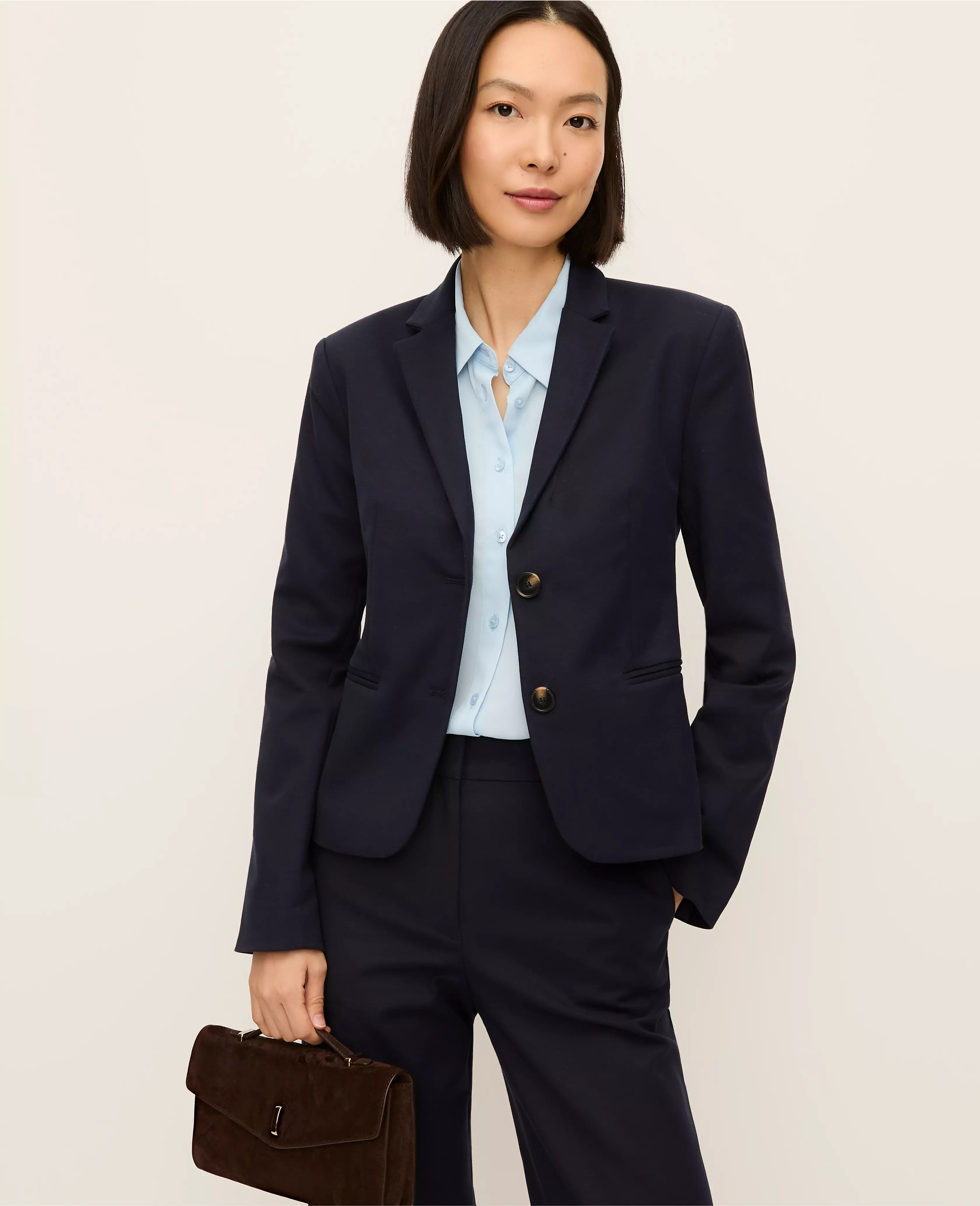 The Petite Two-Button Blazer in Doubleweave | Ann Taylor
