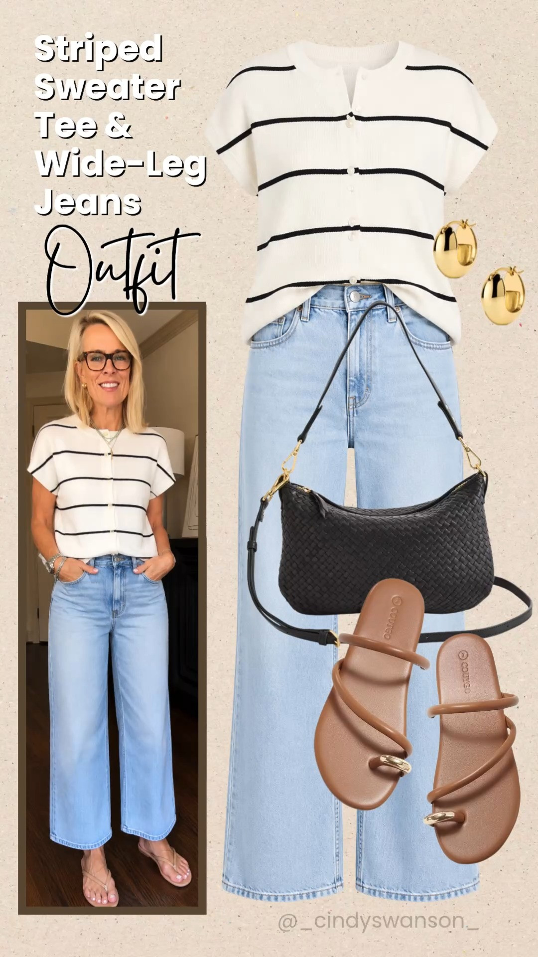 This striped sweater tee is one of those pieces you’ll wear on repeat! It’s lightweight, comfortable, and pairs perfectly with wide-leg jeans for an effortless everyday outfit. Add a woven bag and simple sandals for a look that’s polished without trying too hard.

💡 LTK MADE EASY
❤️ Heart = Support my posts!
🔖 Save = Get sale & restock alerts
📋 Lists = Keep favorites organized
📲 Share = Send lists and products to a friend. Hello, Christmas List!
💬 Comment = Ask me anything about what I’m wearing.:-) 

 #LTKootd #LTKSeasonal #LTKOver40