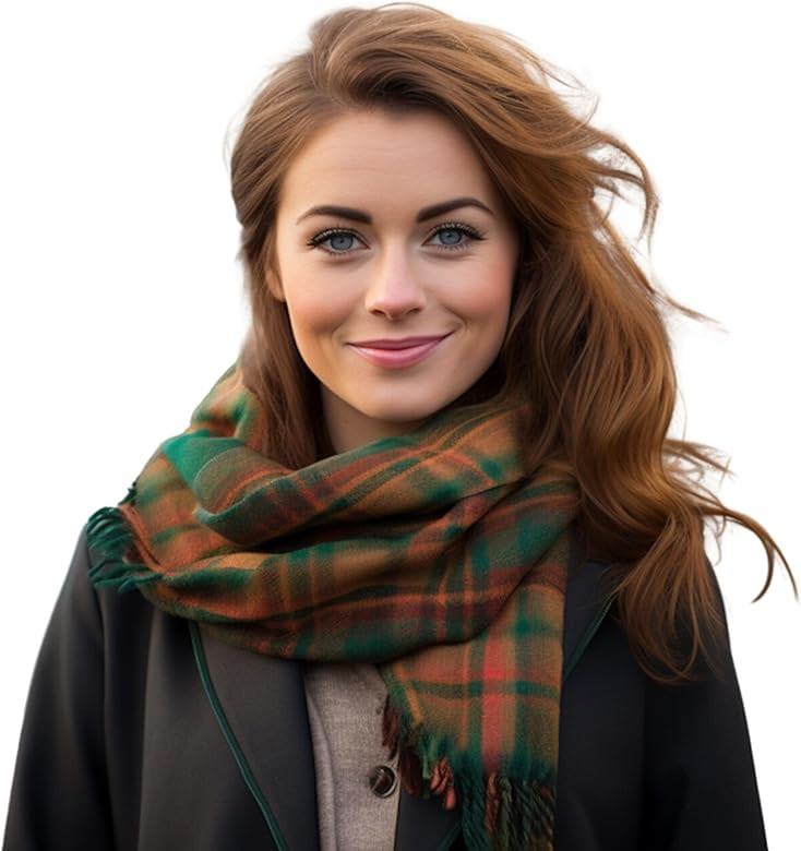 Biddy Murphy 100% Irish Lambswool Plaid Scarf, Soft & Warm, Celtic Tartan Pattern, Imported | Amazon (US)