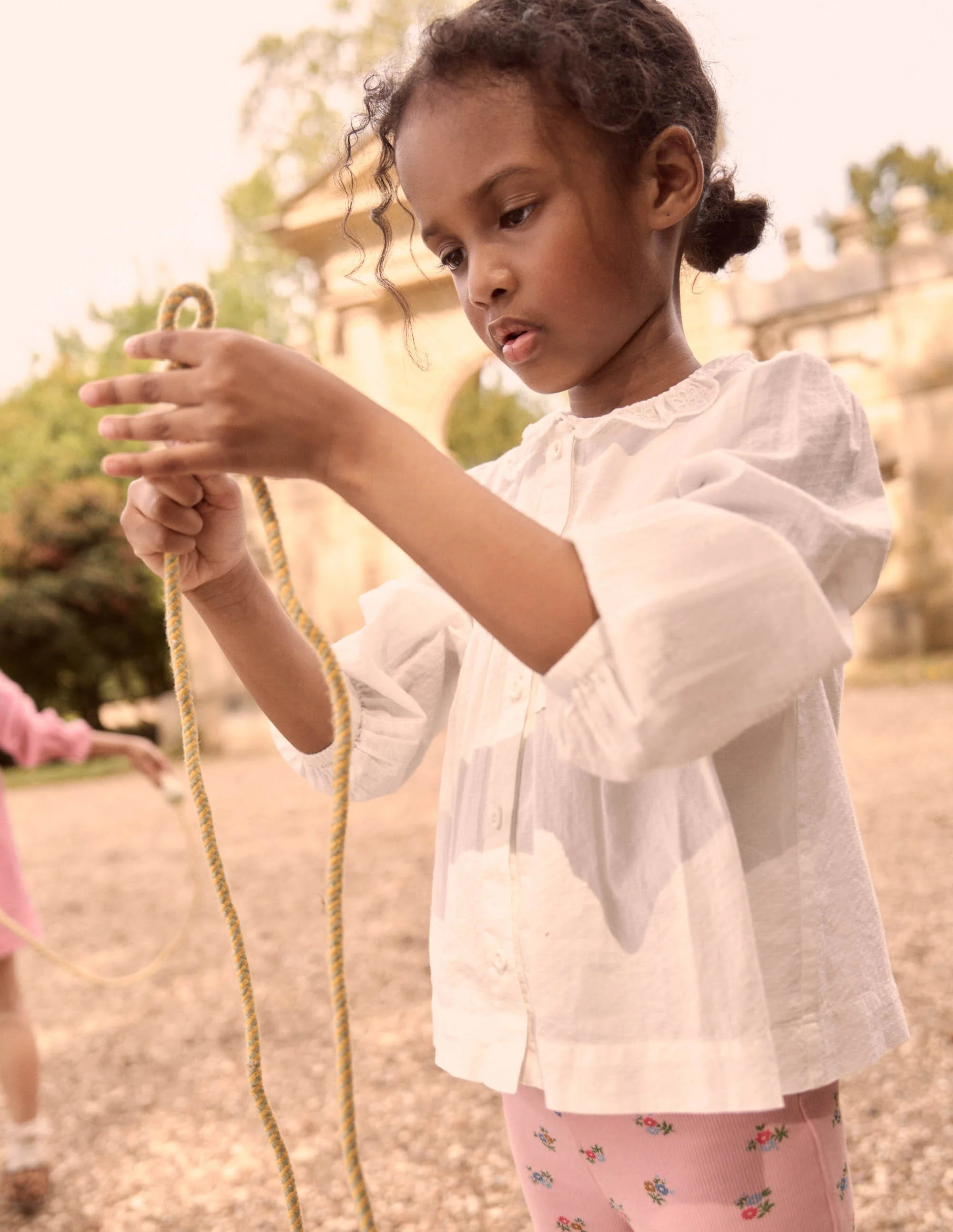 Scalloped Collar Smocked Shirt-Soft Ivory | Boden (US)