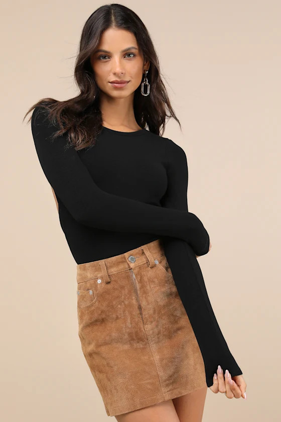 Got My Back Black Long Sleeve Backless Top | Lulus