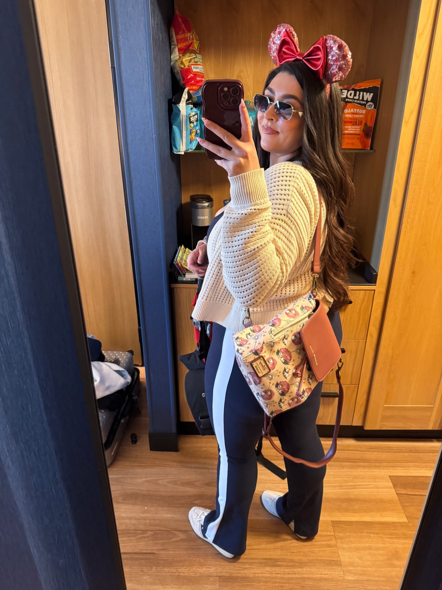 Disney Fit Check 💖♥️ Wearing the comfiest leggings & my NEW, new balance sneakers! 👟 Our group also picked up these Valentine Mickey Ears our first day in the park, and so glad we did because they sold out in the parks that night!! But don’t you worry, because I have them linked below! 🪄 #disneyland #disneyparks #disney #disneyfit #disneyoutfit  

#LTKTravel #LTKValentine #LTKootd