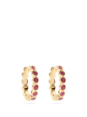 Ruby & gold-plated sterling-silver hoop earrings | Matches (US)