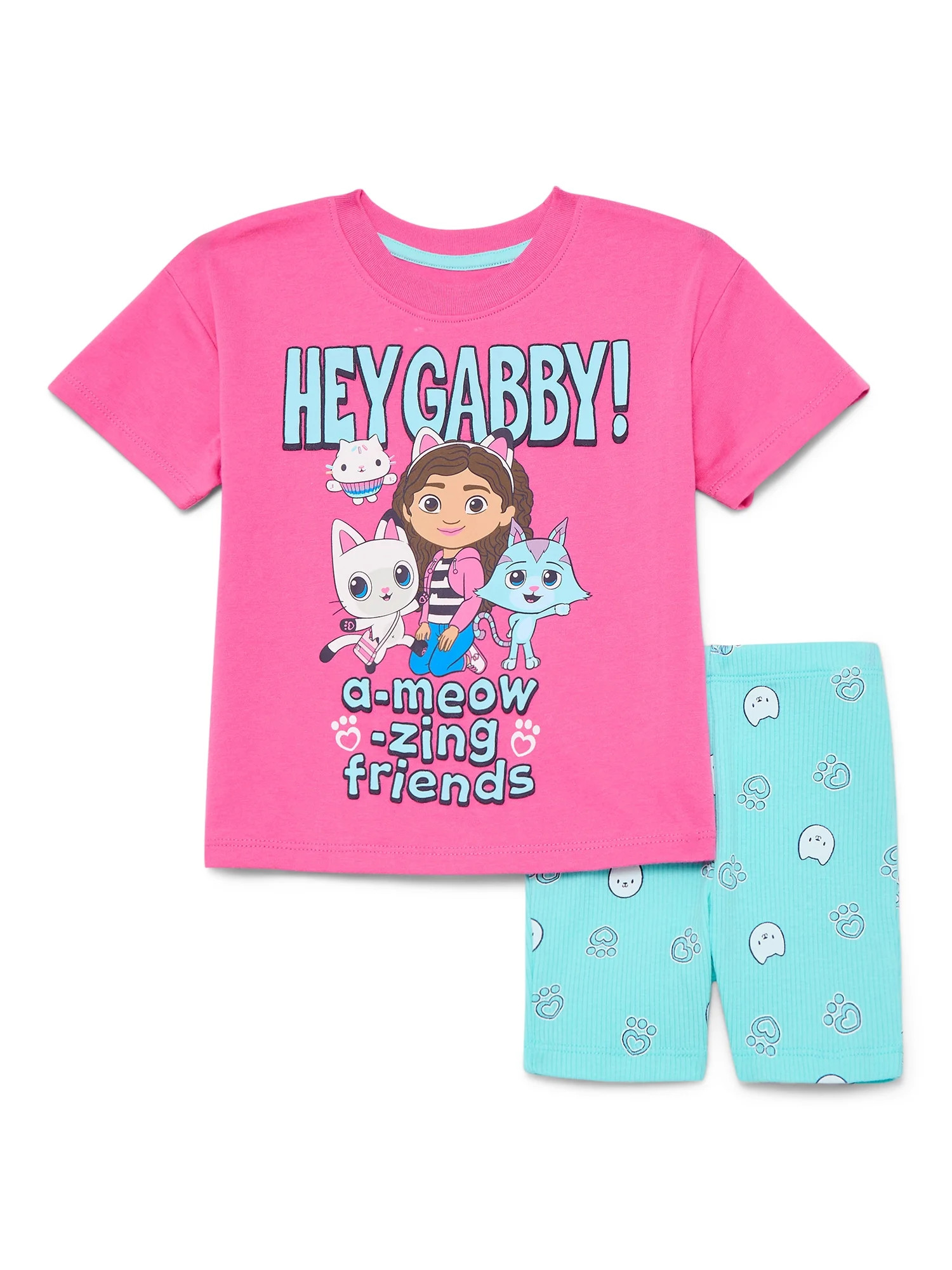 Gabby's Dollhouse Toddler Girls Graphic Tee and Biker Shorts Set, 2-Piece, Sizes 12M-5T | Walmart (US)