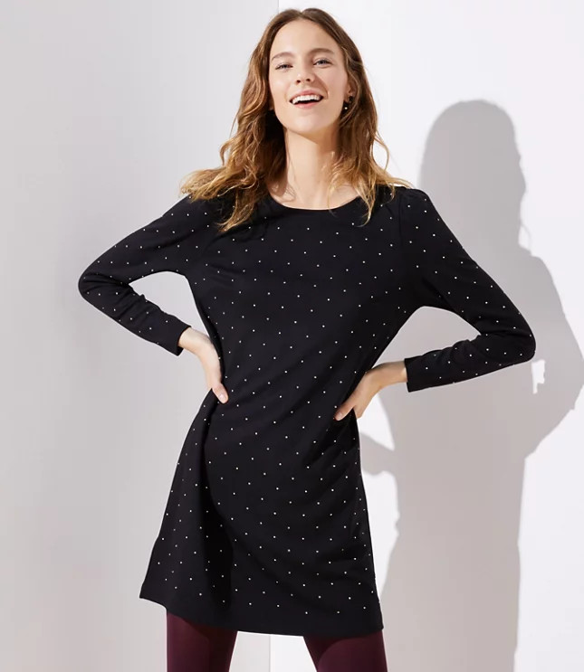 Studded Doubleface Shift Dress | LOFT | LOFT