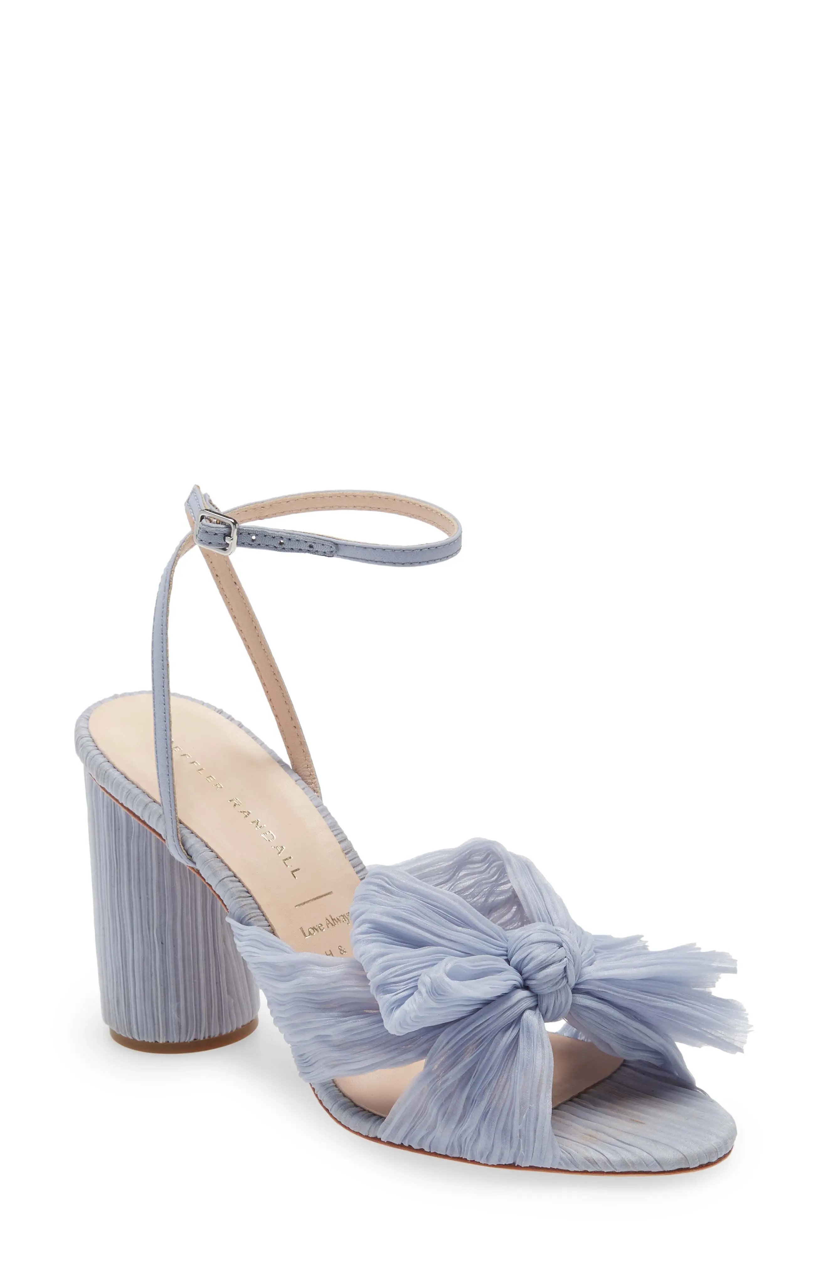 Loeffler Randall Camellia Knotted Sandal, Size 6 in Blue at Nordstrom | Nordstrom