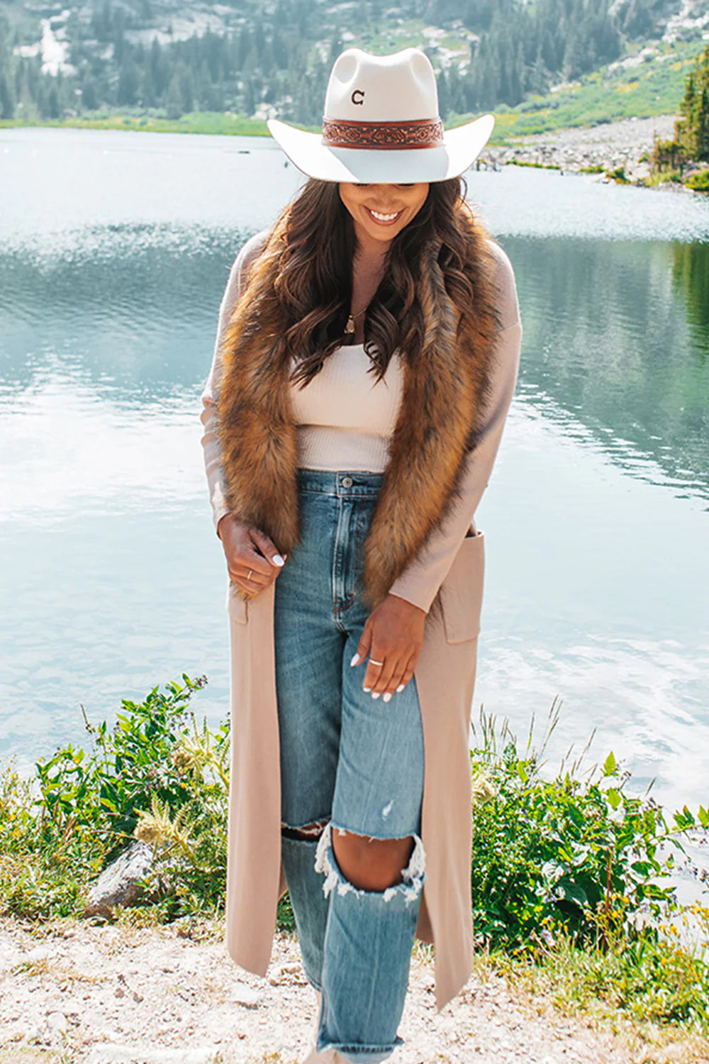 Claire Long Cardigan - Tan | BuddyLove