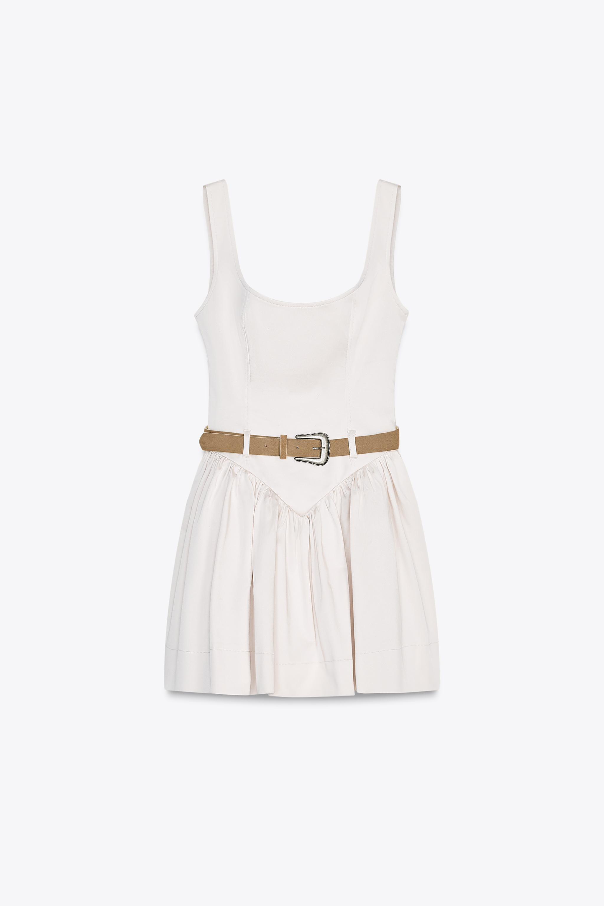 FITTED BELTED SHORT DRESS | Zara US