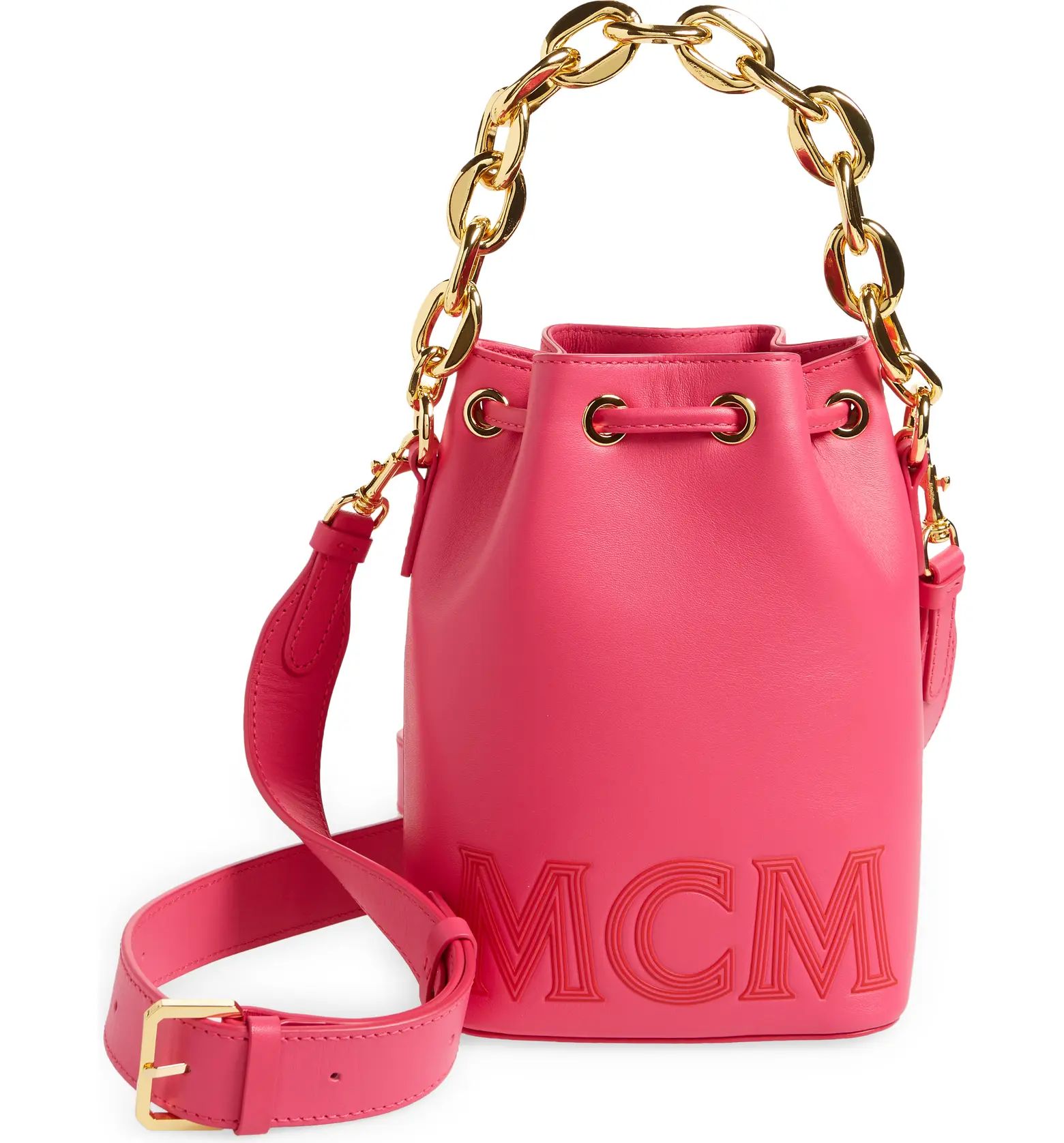 MCM Mini Drawstring Leather Bucket Bag | Nordstrom | Nordstrom