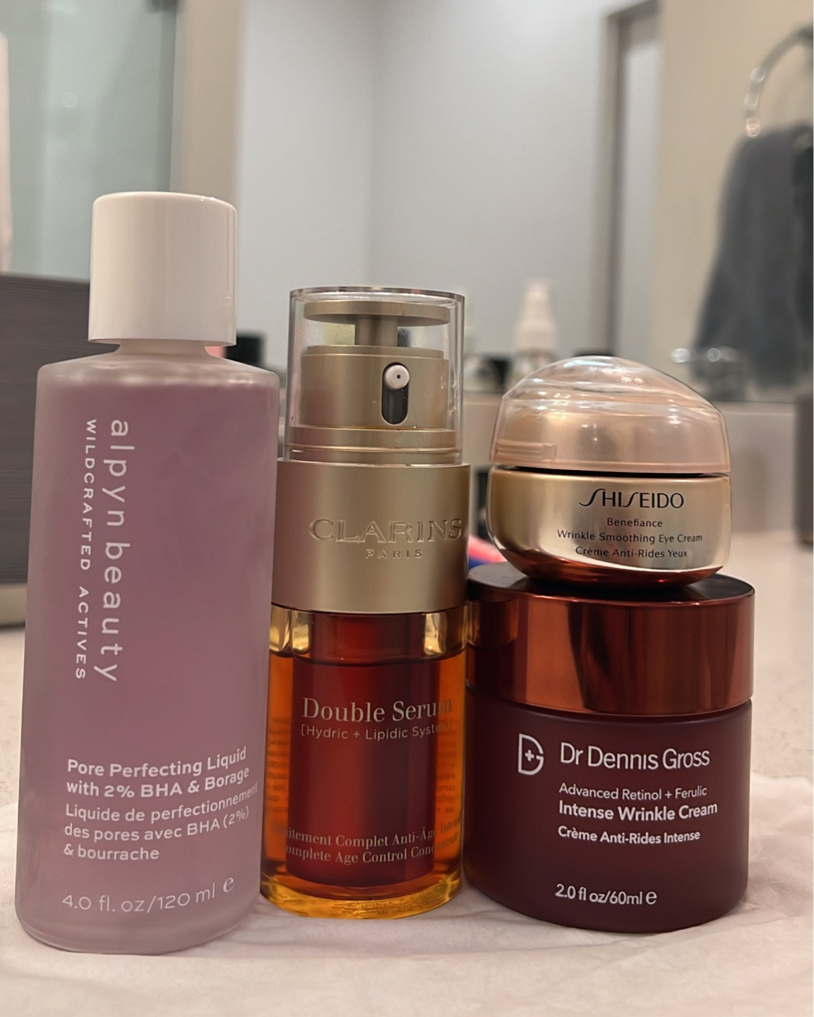 Night time skincare 🌚 🧖🏽‍♀️ 🧴 💜
Linked everything!

1 - pore perfecting liquid
2 - Clarins serum
3 - Dr.Dennis moisturizer 
4- shiseido eye cream 

#LTKU #LTKbeauty #LTKGiftGuide