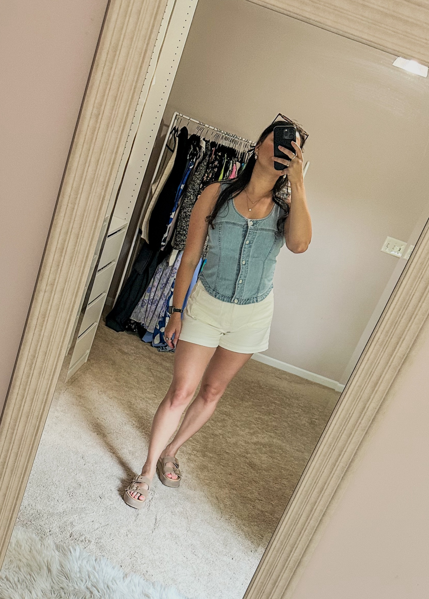Denim vest, white shorts and last day for Nordstrom sale sandals 

#LTKxNSale #LTKFindsUnder100 #LTKShoeCrush