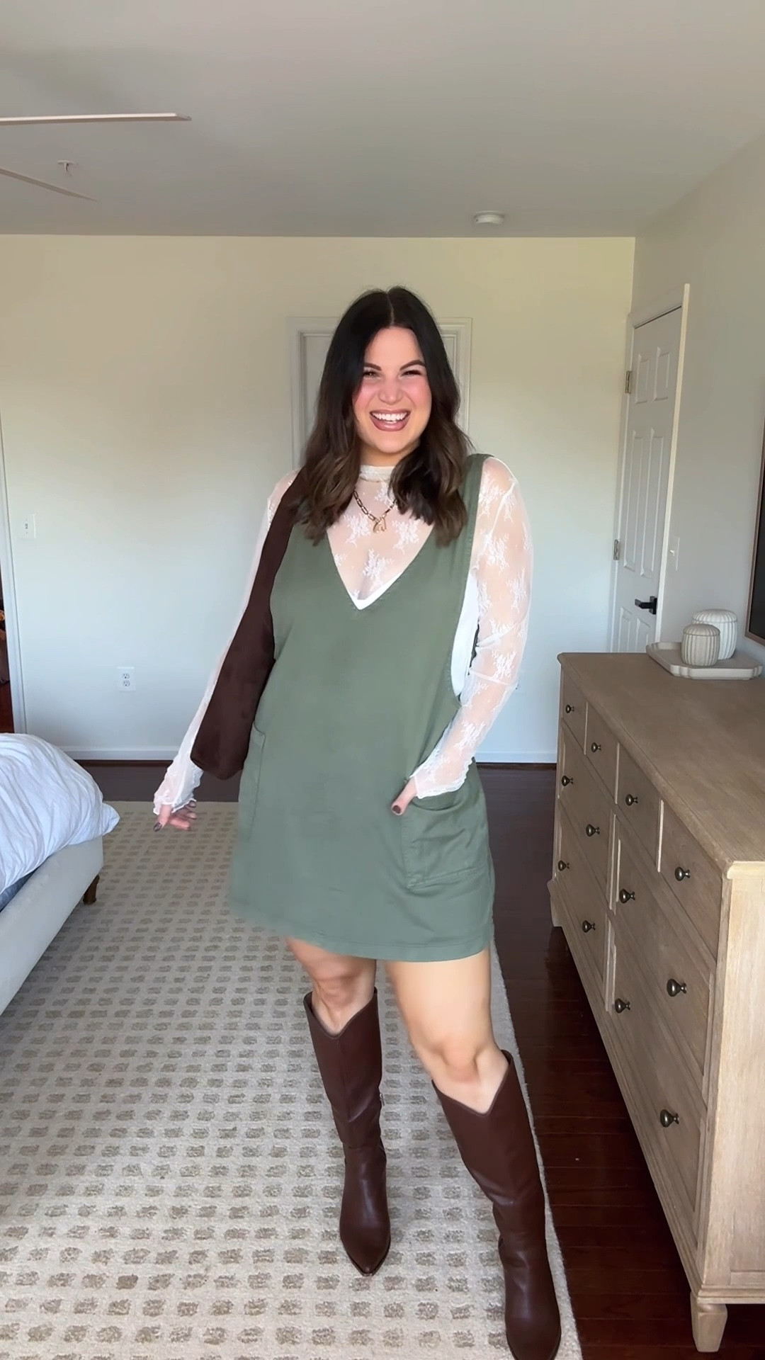 Recreating pinterest outfits as a size 12/14! How did I dooo? 

Sweat pants set from beginning : top - large
Pants - large tall 
Lace top - xl
White tank - xl
Green dress - large 
Boots - 10 wide calf *these are the Annika boots from Dolce Vita they are from last year, found some similar options 

#LTKStyleTip #LTKMidsize #LTKSeasonal