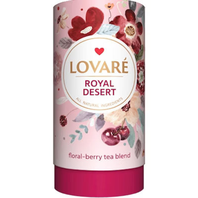 Lovare Royal Dessert Tea Blend 80g - Featuring Rose Petals, Cherry, Orange Zest, and More | Target