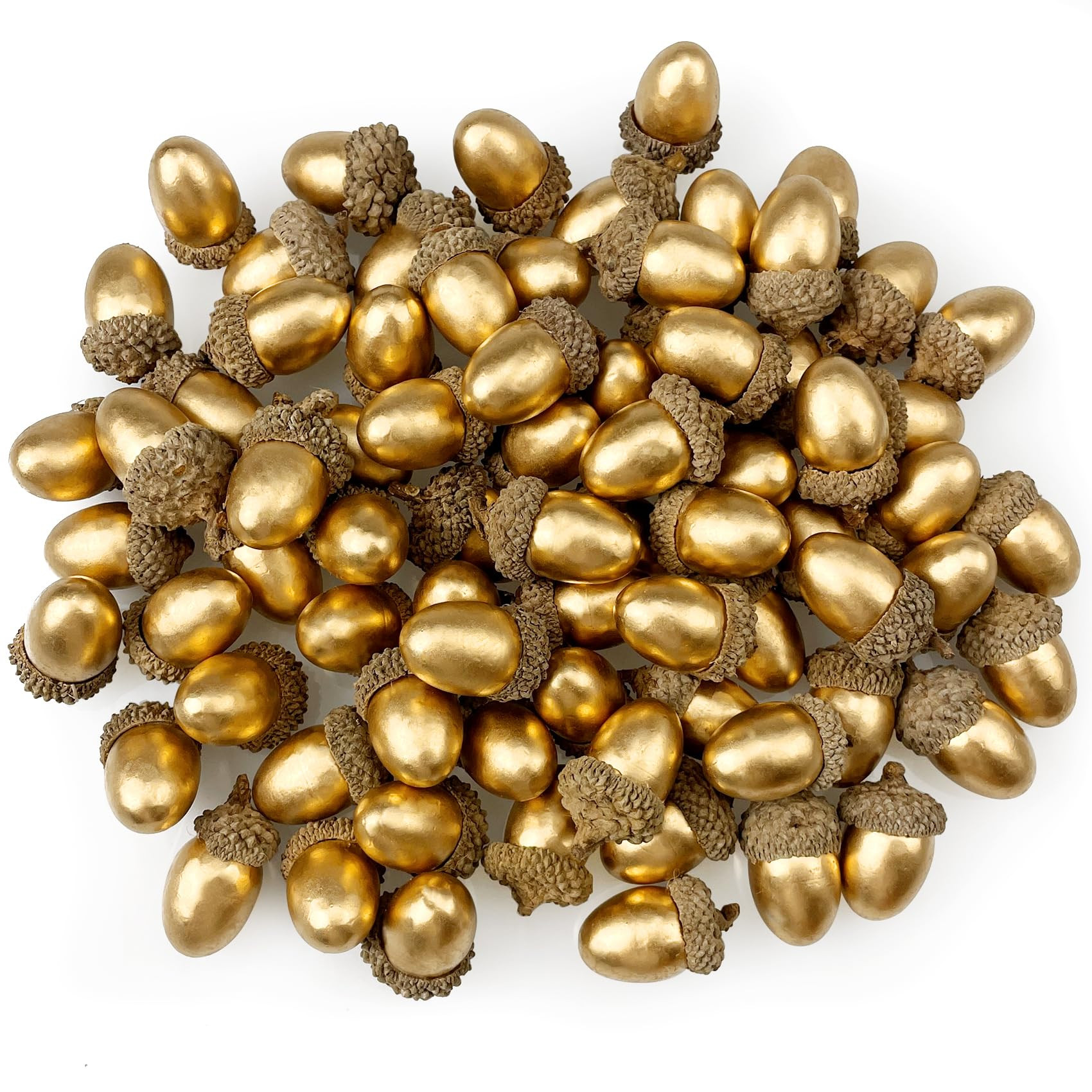 Lorigun 50 Pcs Artificial Acorns Golden Acorns with Natural Acorn Cap Fake Acorn for Decoration H... | Amazon (US)