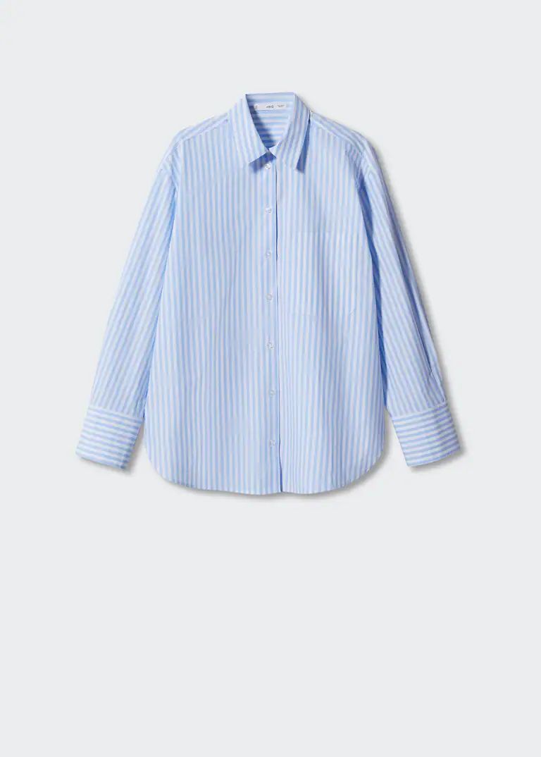 Oversize striped shirt | MANGO (US)