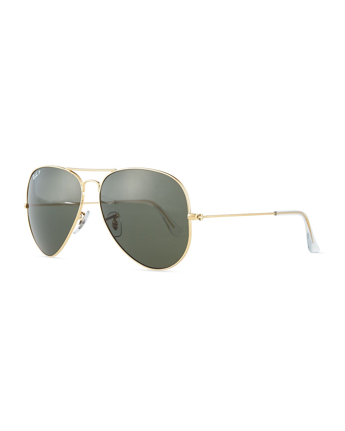 Original Aviator Polarized Sunglasses, Gold/Green | Neiman Marcus