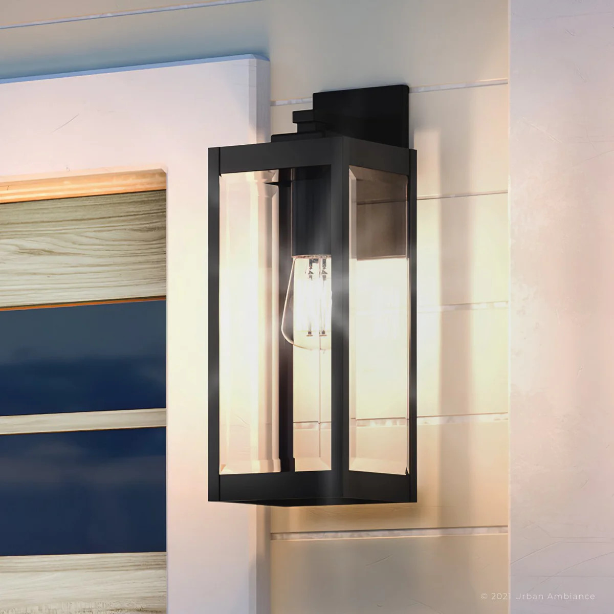 UQL1352 Modern Farmhouse Outdoor Wall Light, 20"H x 7"W, Estate Bronze Finish, Quincy Collection | Urban Ambiance, Inc.