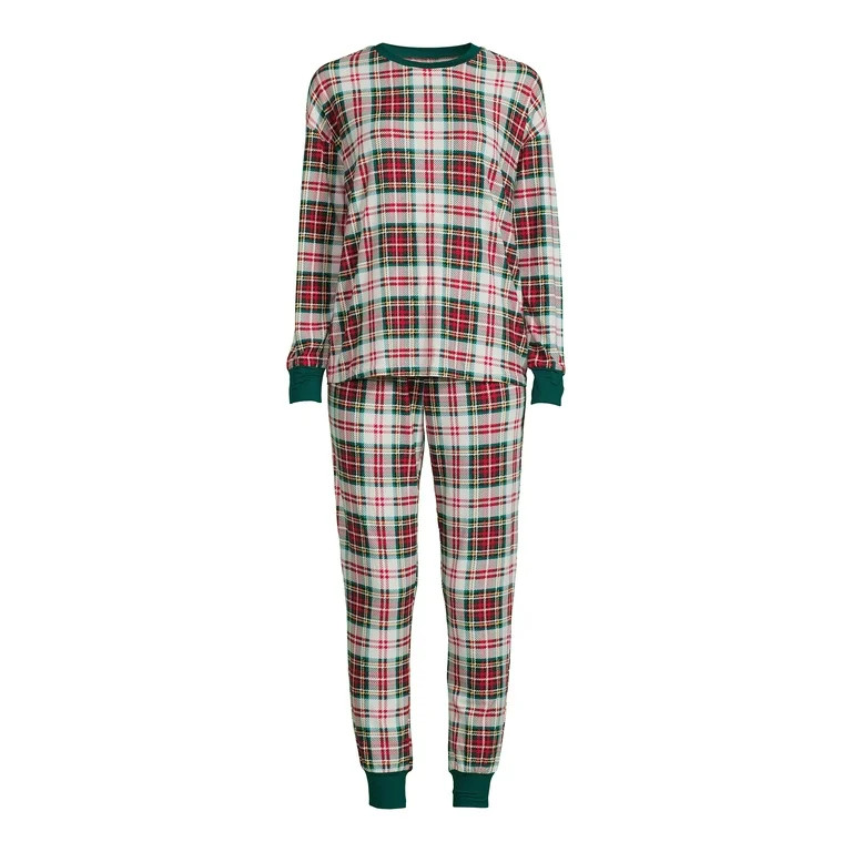 Jolly Jammies Women's Holiday Plaid Matching Family Pajama Set, 2-Piece, Sizes S-3X - Walmart.com | Walmart (US)