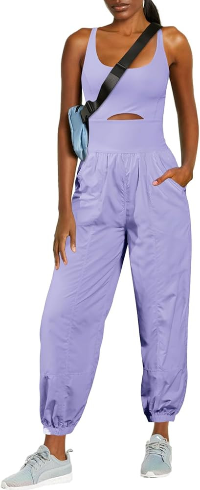 ReachMe Womens Running Onesie Workout Rompers Hiking Romper Outfits One Piece Workout Jumpsuits w... | Amazon (US)