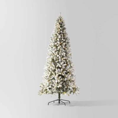 9' Pre-lit Flocked Full Alberta Spruce Artificial Christmas Tree White LED Lights - Wondershop™ | Target
