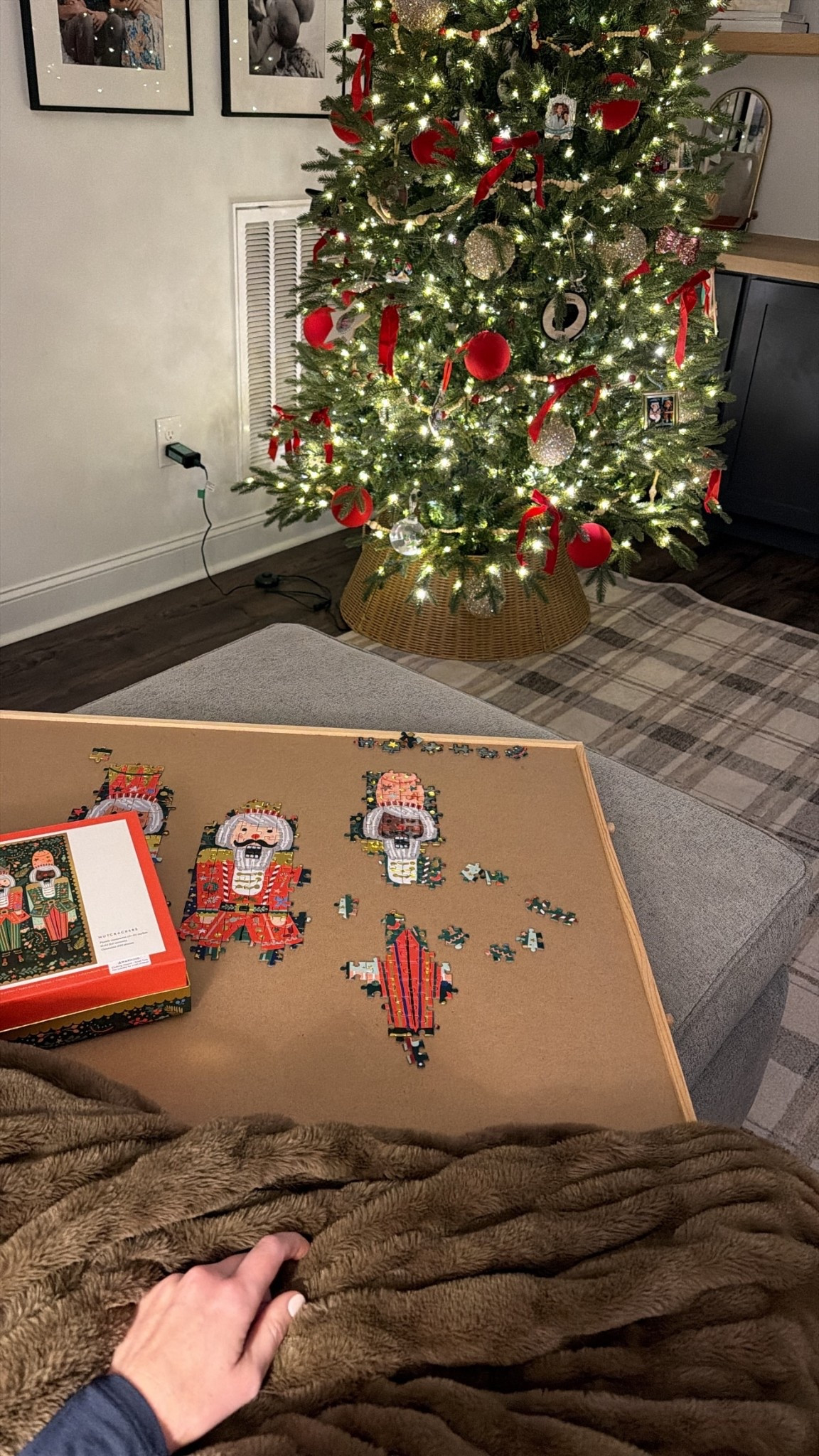 Puzzle board and nutcracker puzzle 