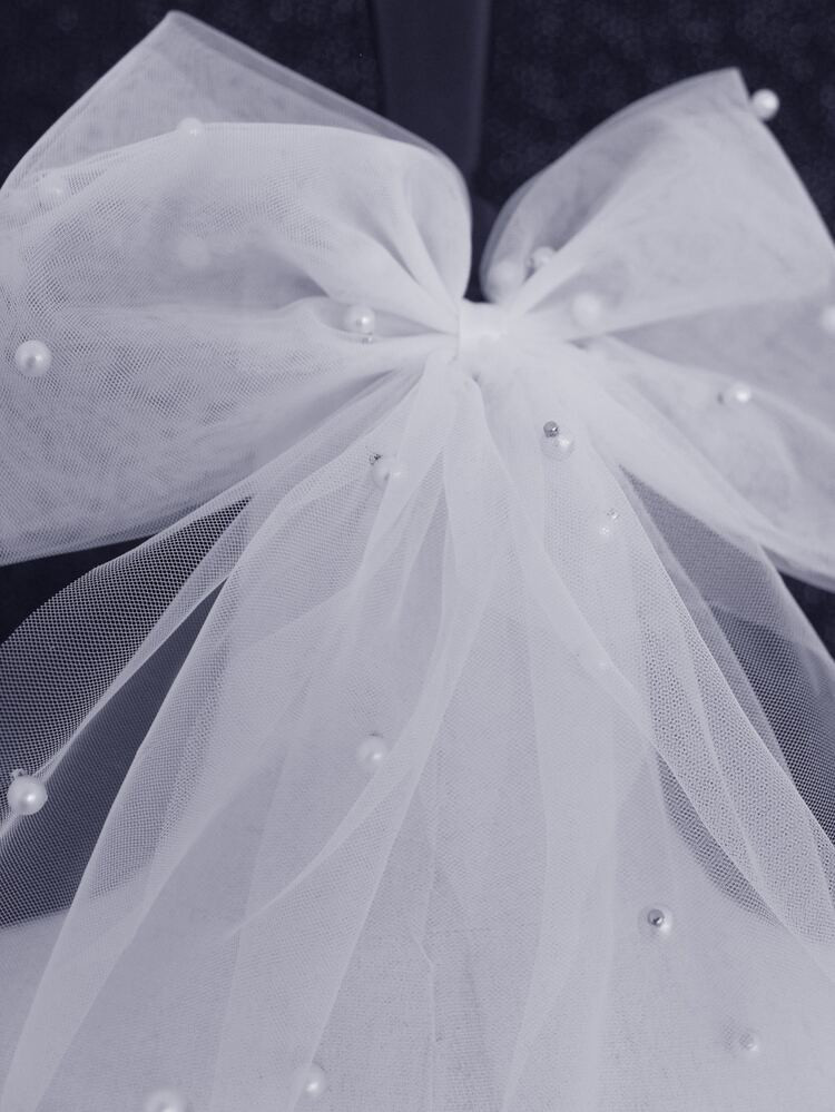 Faux Pearl Detail Bow Decor Bridal Veil | SHEIN