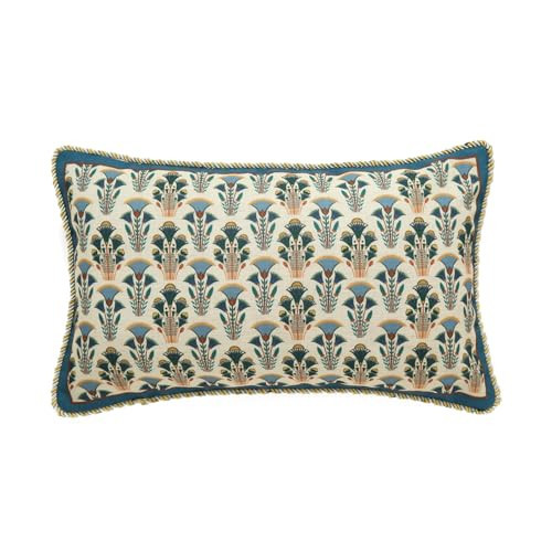 patdrea Designer Rectangle Throw Pillow Covers,Rustic Vintage Blue Linen with Floral Pattern Pillow Cover,Decorative Lumbar Pillowcases Cushion for Bed Living Room Outdoor Car,12"x20" | Amazon (US)
