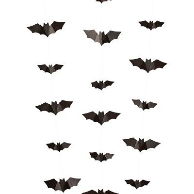 Halloween Hanging Paper Bats Party Banner Black - Spritz&#8482; | Target