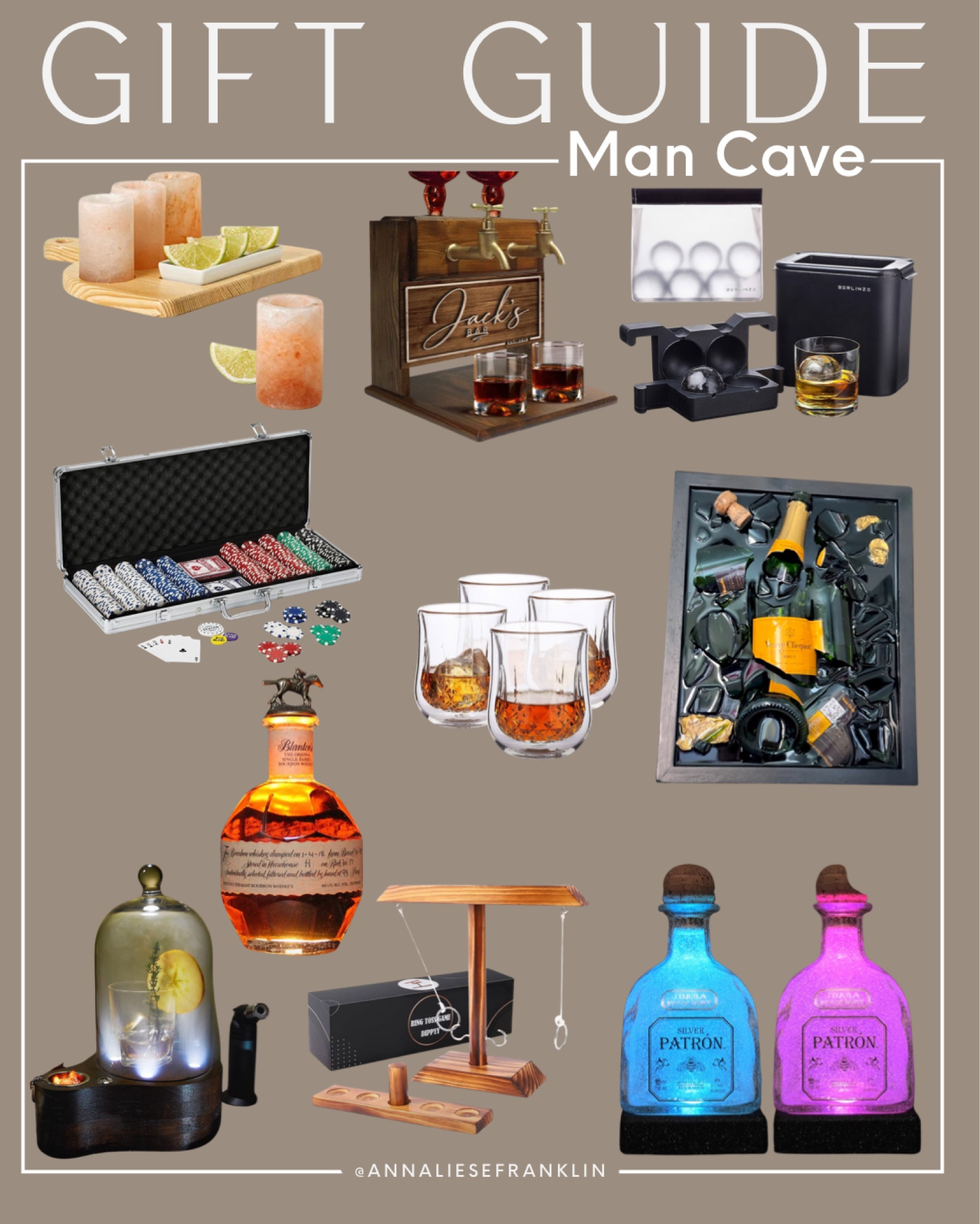 Man cave gifts • gifts for him • husband gifts • bar games • bar ware • clear ice ball molds • shot glass • bar lamps • poker set • drink smoker • bar tools • 

#LTKGiftGuide #LTKmens #LTKhome