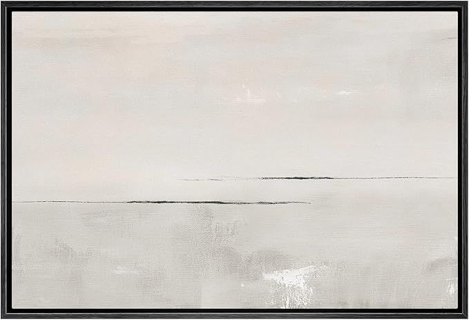SIGNWIN Framed Canvas Print Wall Art Gray Watercolor Pastel Landscape Abstract Shapes Illustratio... | Amazon (US)