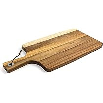 HomePro Premium Acacia Wood Cutting Board with Handle, Wood Serving Board, Cheese Board, Pizza Peel  | Amazon (US)