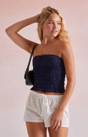 Beverly and Beck Kelsey Polka Dot Ruched Tube Top | PacSun
