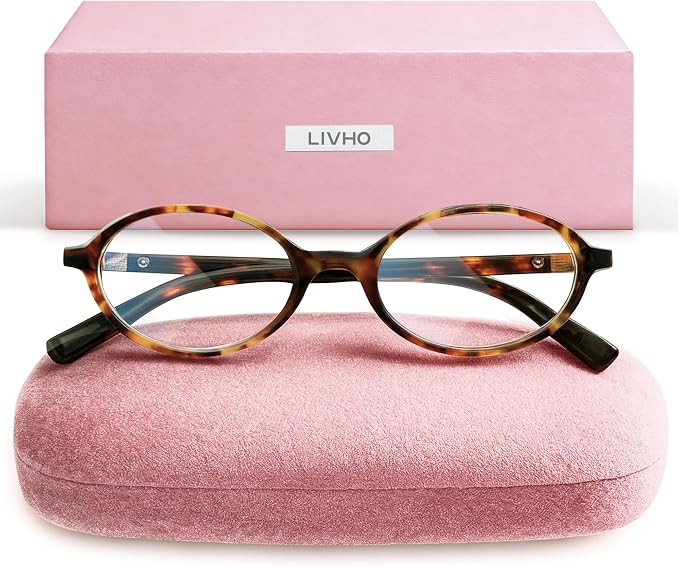 livho Blue Light Glasses for Women – Y2K Aesthetic Frame with Blush Pink Case, 90s Vibe for Scr... | Amazon (US)