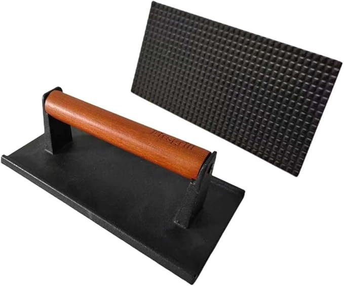 Firsgrill 8.3"×4.3" Heavy-Duty Cast Iron Grill Press and Steak Weight with Cool-Touch Comfort-Gr... | Amazon (US)
