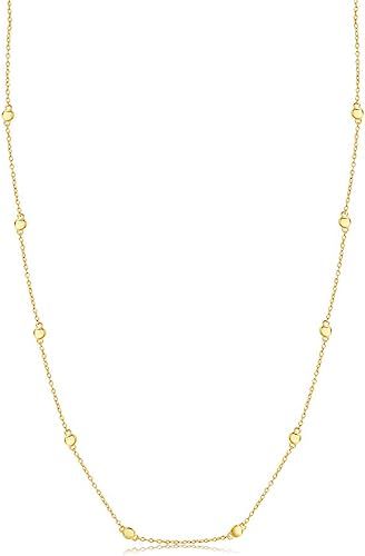 Lemon Grass Sterling Silver Coin Necklace Circle Chokers 14 Inch | Amazon (US)
