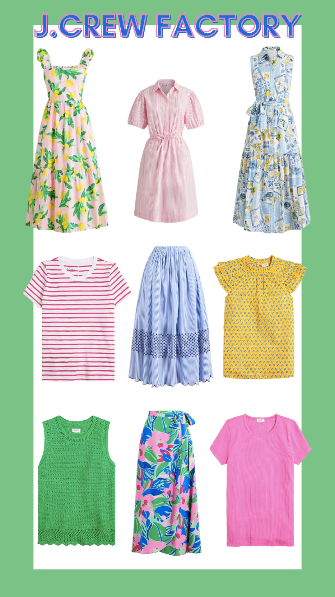 Major savings on the new summer drop from J.Crew Factory. 



#LTKFindsUnder50 #LTKSaleAlert #LTKMidsize