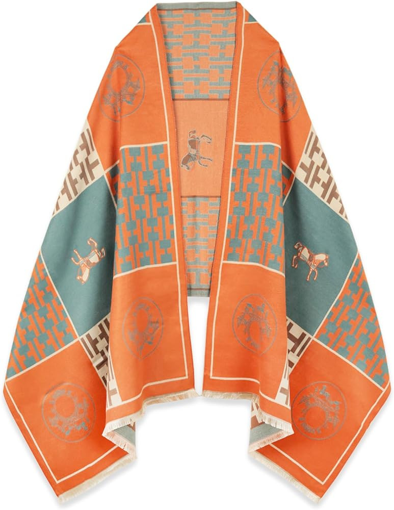 EXTREE Scarfs for Women Pashmina Silky Shawl Wrap for Evening Dressing Blanket Open Front Poncho ... | Amazon (US)