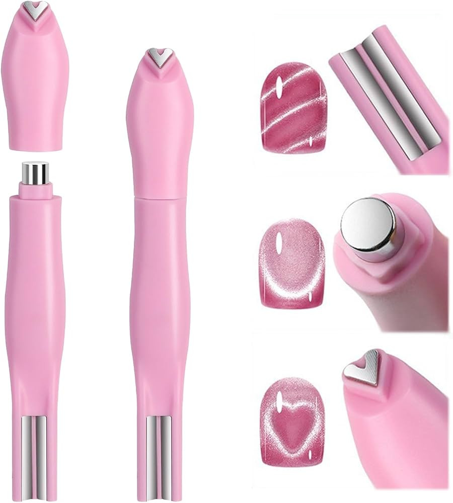 JERCLITY 1 Pieces Light Pink Cat Eye Magnet for Nails 3 in 1 Heart Magnet for Cat Eye Gel Polish ... | Amazon (US)