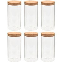 Berkfield Home - Mayfair Storage Glass Jars with Cork Lid 6 pcs 1100 ml | ManoMano UK
