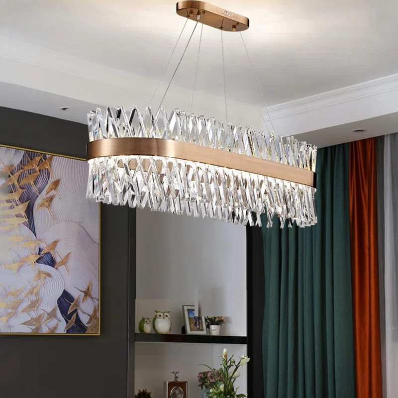 Carmie 1 - Light Unique / Statement Linear LED Pendant with Beaded Accents | Wayfair North America