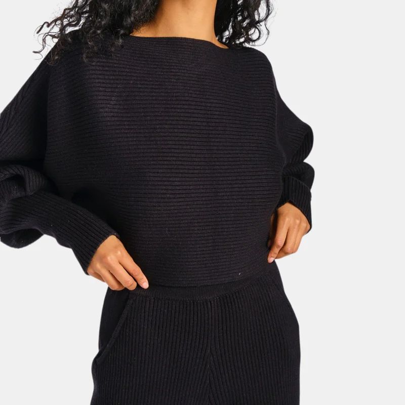 En Saison Adelyn Knit Pullover - Black - M | Verishop