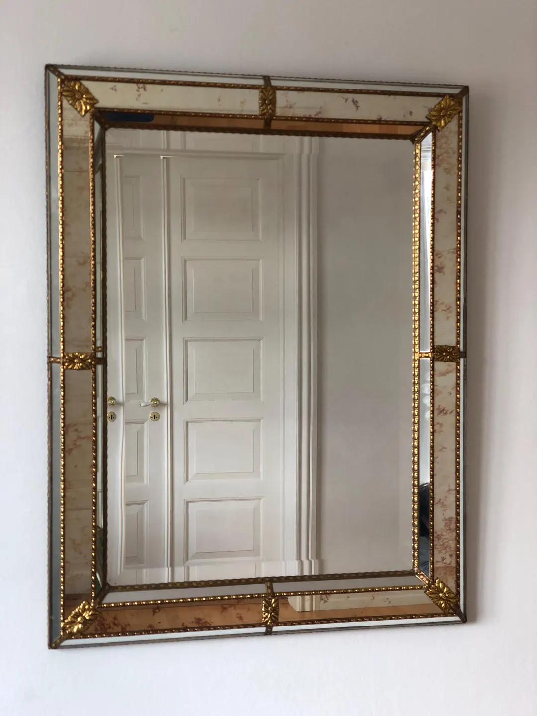 Large Vintage Venetian Mirror Hollywood Regency in Gold Spain 1990s - Etsy | Etsy (US)