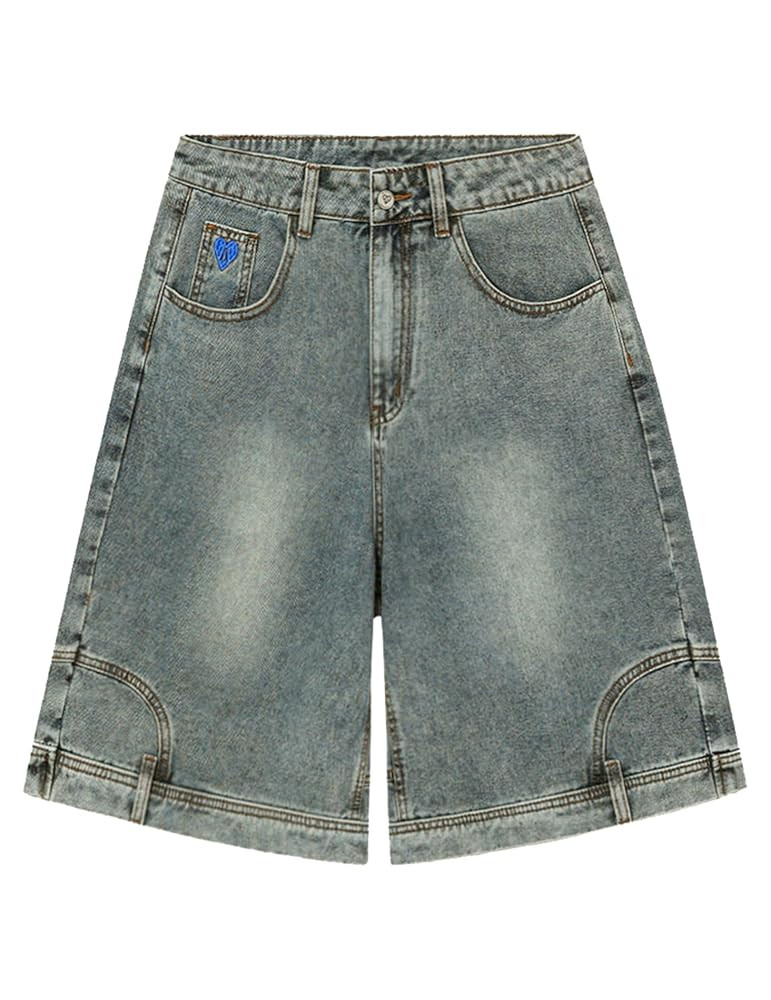 Aelfric Eden Washed Reverse Jorts Mens Casual Denim Shorts Loose Fit Baggy Jean Short Streetwear ... | Amazon (US)