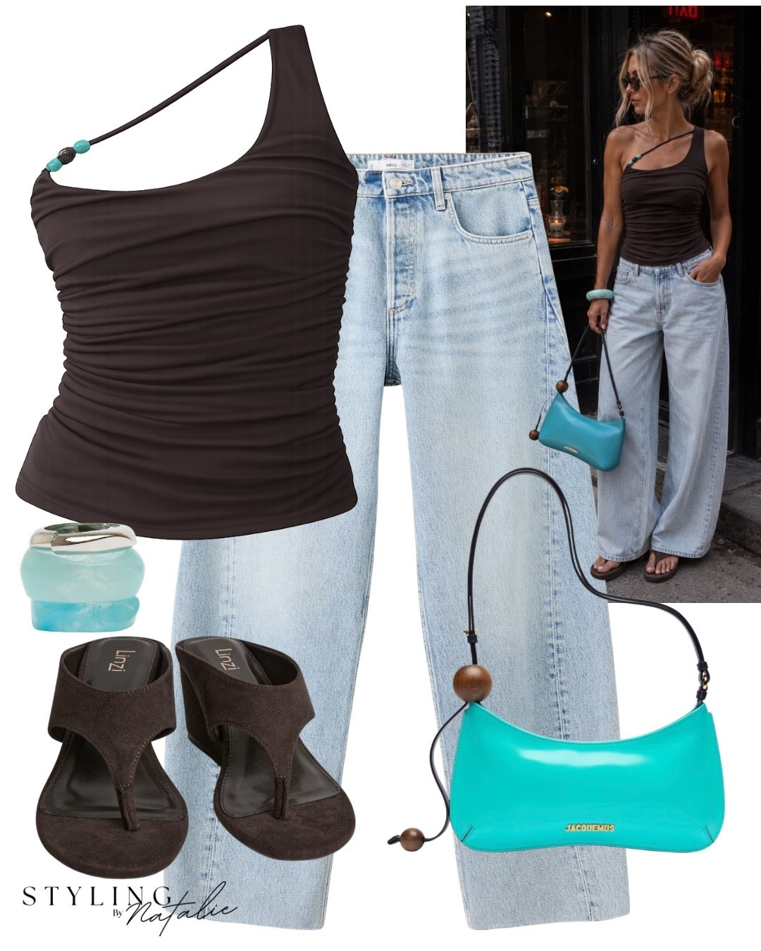 Jeans and a nice top 🩵
Brown beaded strappy top, balloon jeans, jacquemus bag, @linzi brown wides thong wedges and bangles.
Summer outfit, girls night, elevated casual, denim jeans, turquoise and brown, brunch look, summer evening @ASOS

#LTKsummer #LTKdatenight #LTKjeans
