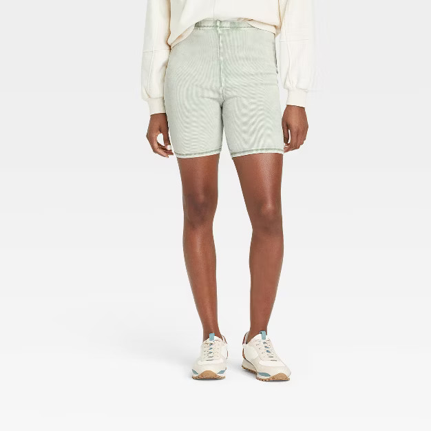 Women's Ribbed Distressed 7" Inseam Bike Shorts - Universal Thread™ | Target