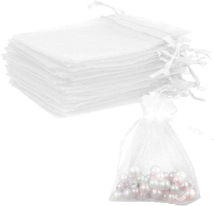 Organza Bags, White Organza Bags, 50Pcs, Sheer Organzas Bag 3 x 4 inch, Jewelry Gift Bags, Party ... | Amazon (US)
