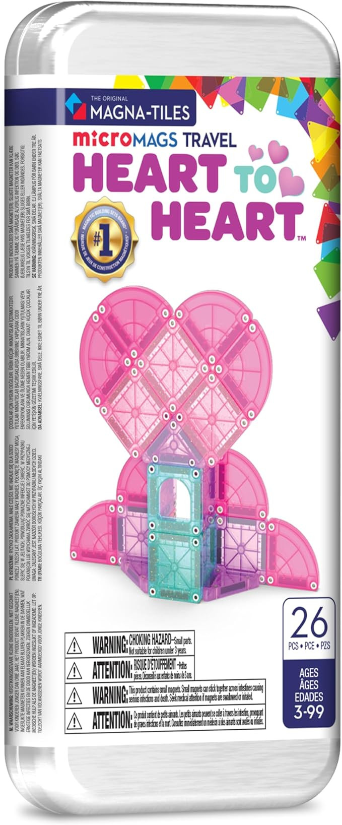 Magna-Tiles microMAGS 26-Piece Heart to Heart Travel Set, The Original Magnetic Building Brand | Amazon (US)