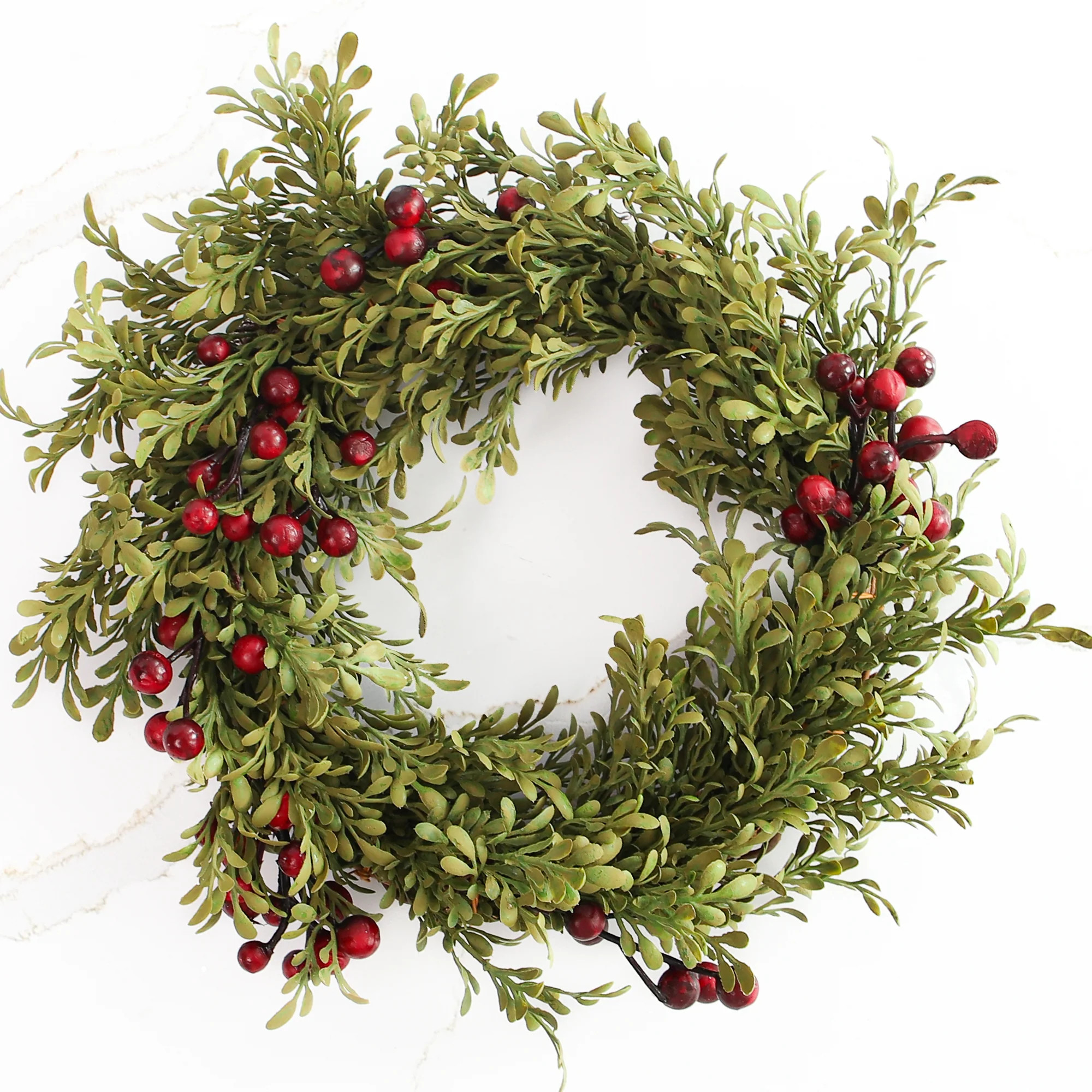 Mini Leaf and Berry Candle Ring 9.5" | Interior Delights