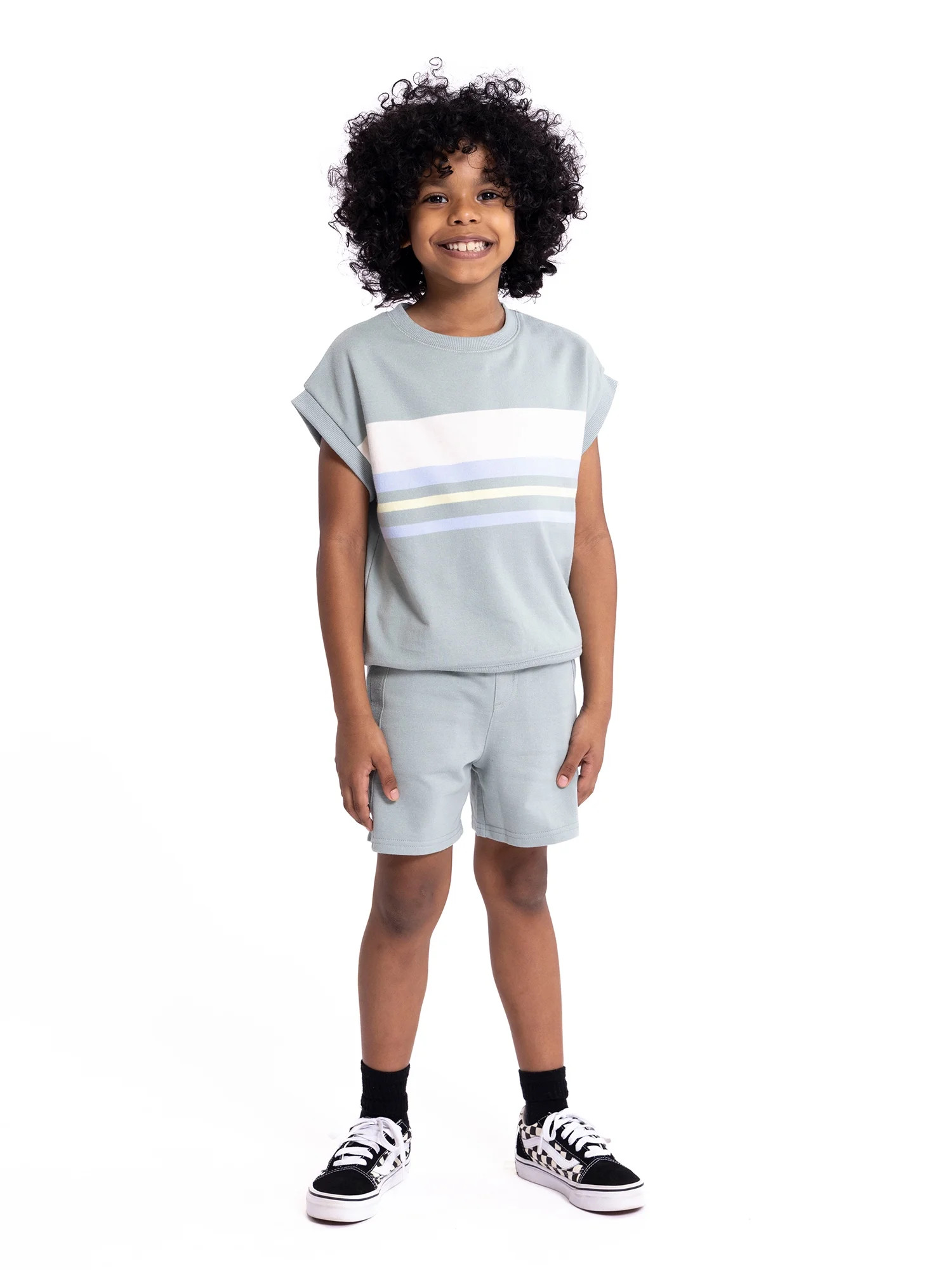 Wonder Nation Toddler Boys Summer Knit Top and Shorts Set, 2-Piece, Sizes 12M-5T | Walmart (US)